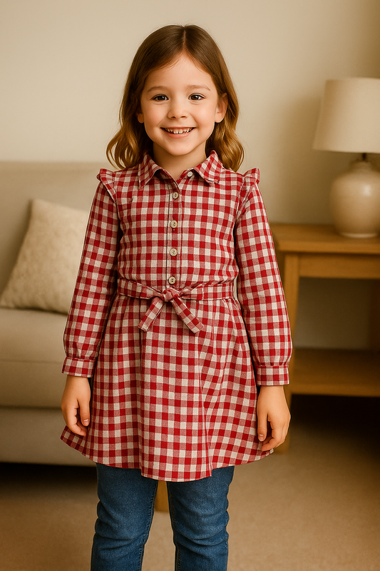 Red Gingham Cotton Top