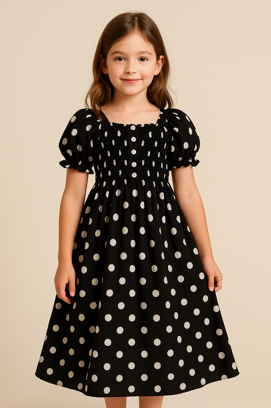 Dot Delight Linen Frock