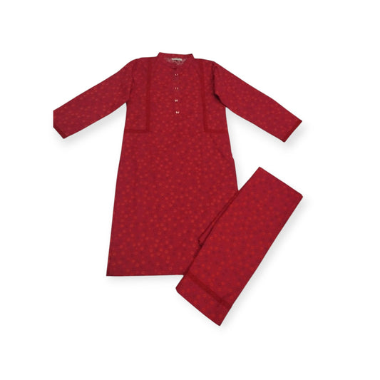 Traditional Grace Kurta Shalwar (Red)
