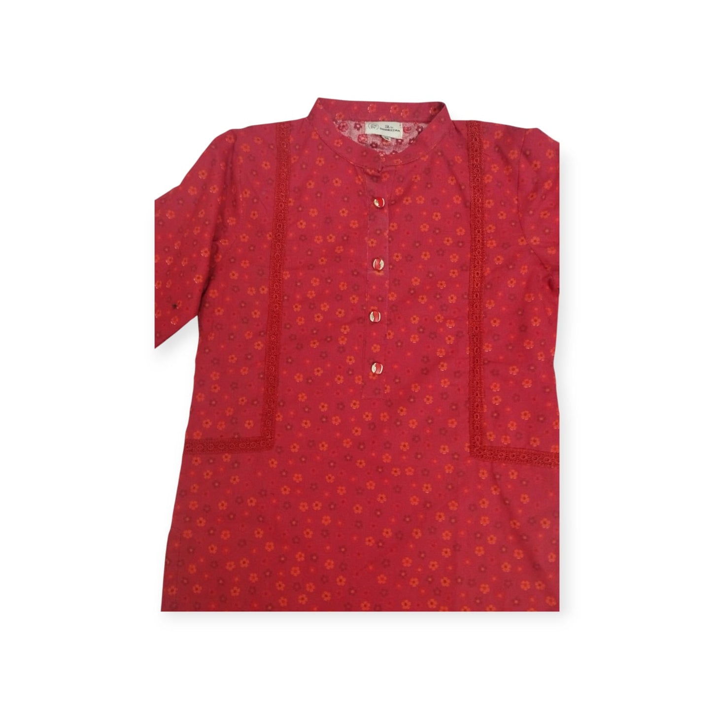 Traditional Grace Kurta Shalwar (Red)