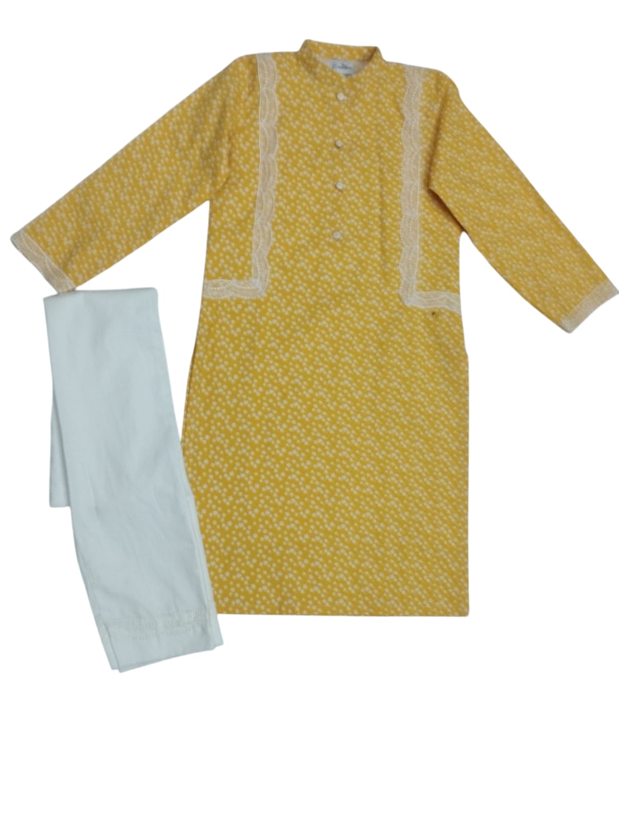 Traditional Grace Kurta Shalwar(yellow)