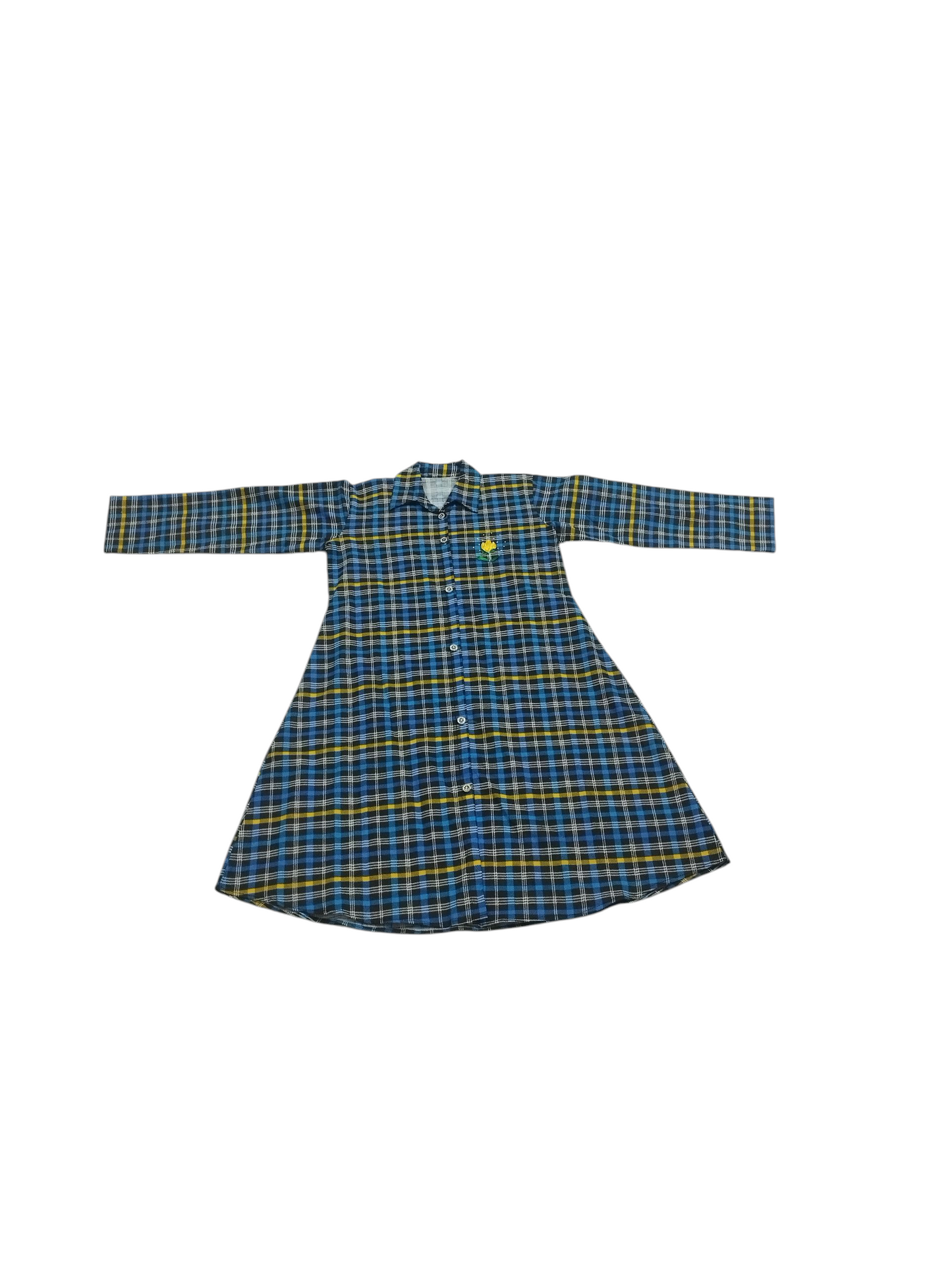 Golden Bloom Plaid Frock