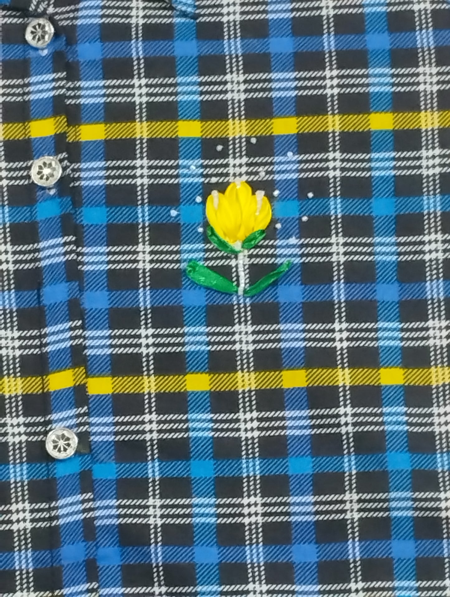 Golden Bloom Plaid Frock