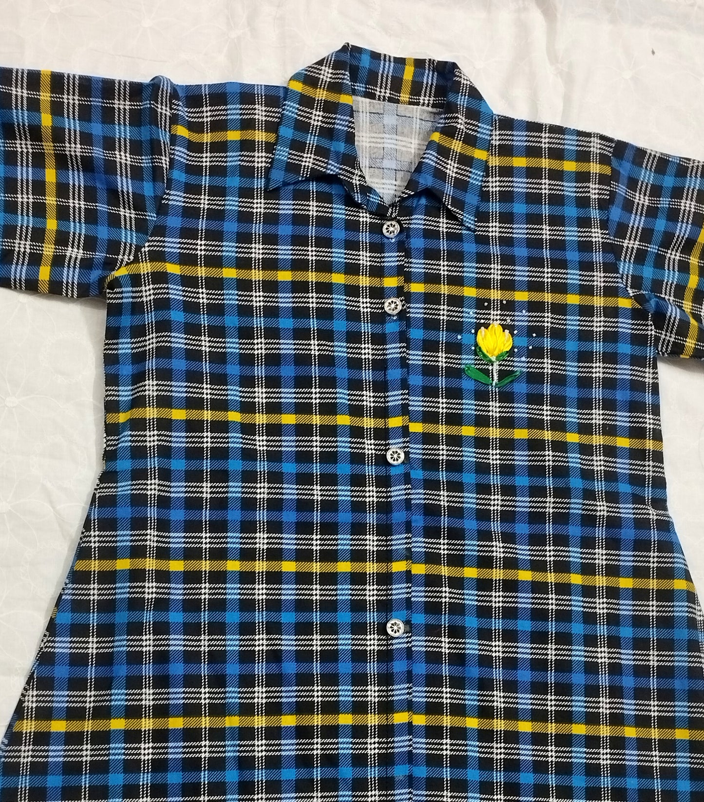 Golden Bloom Plaid Frock