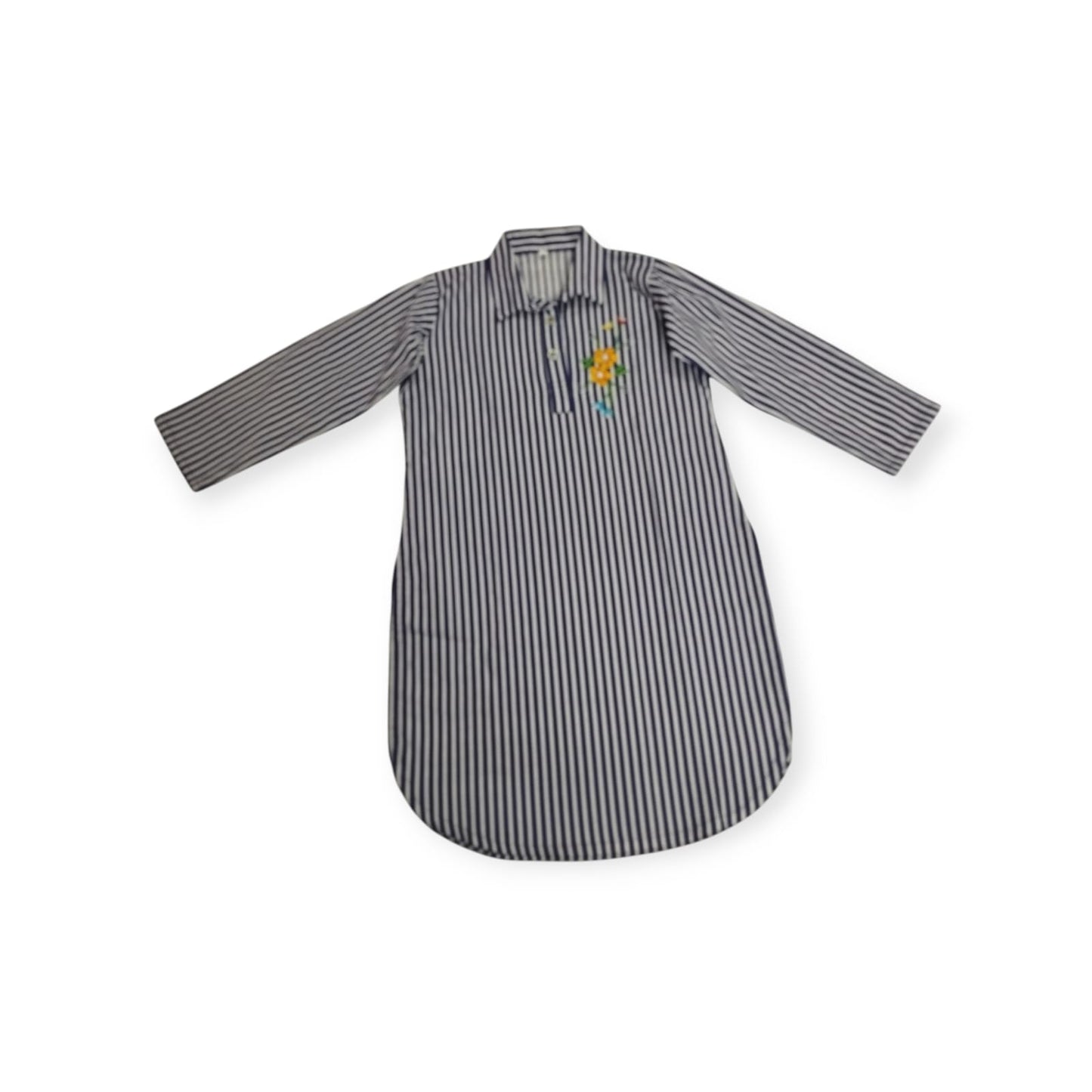 Festive Stripes Kurta Shalwar(blue)