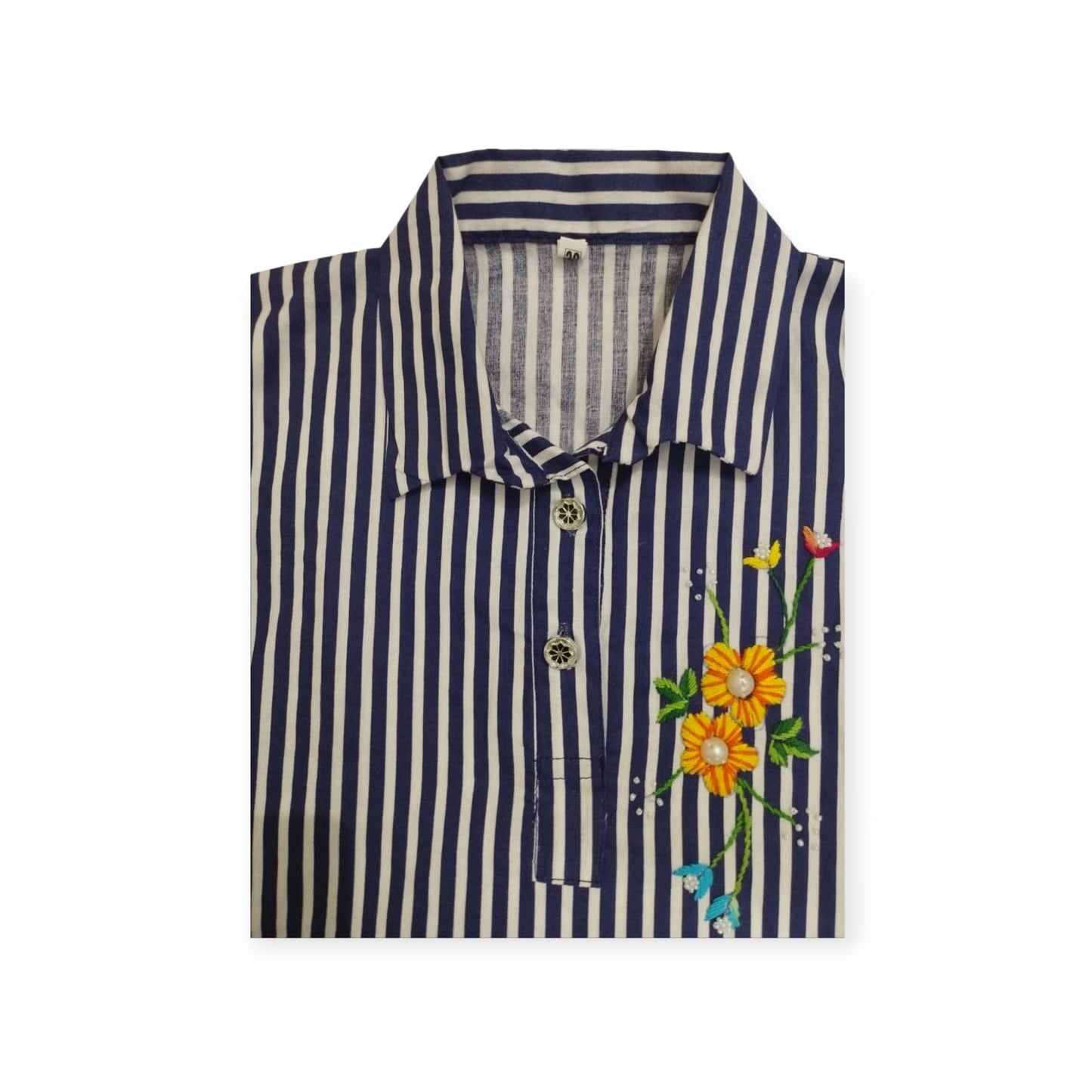 Festive Stripes Kurta Shalwar(blue)