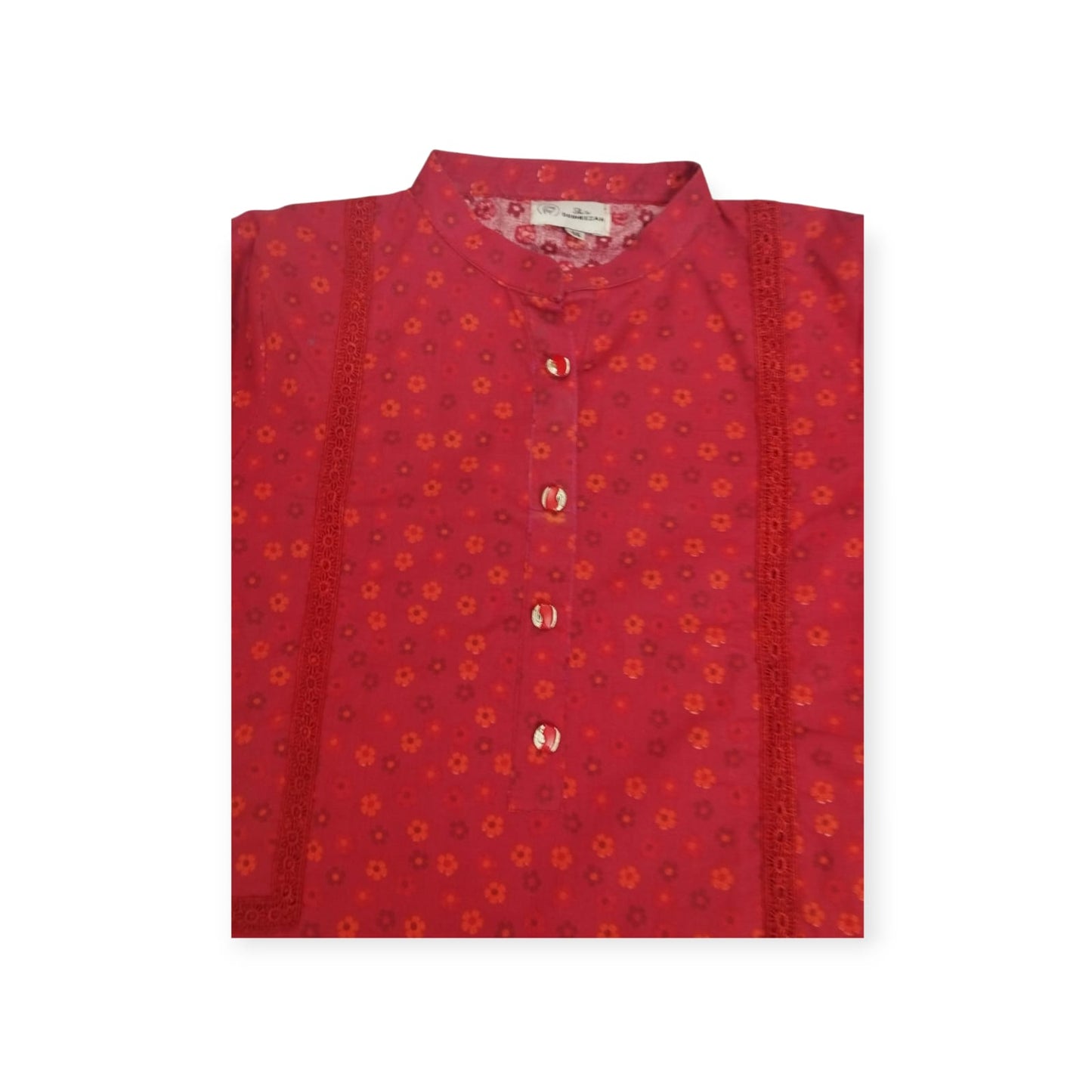 Traditional Grace Kurta Shalwar (Red)