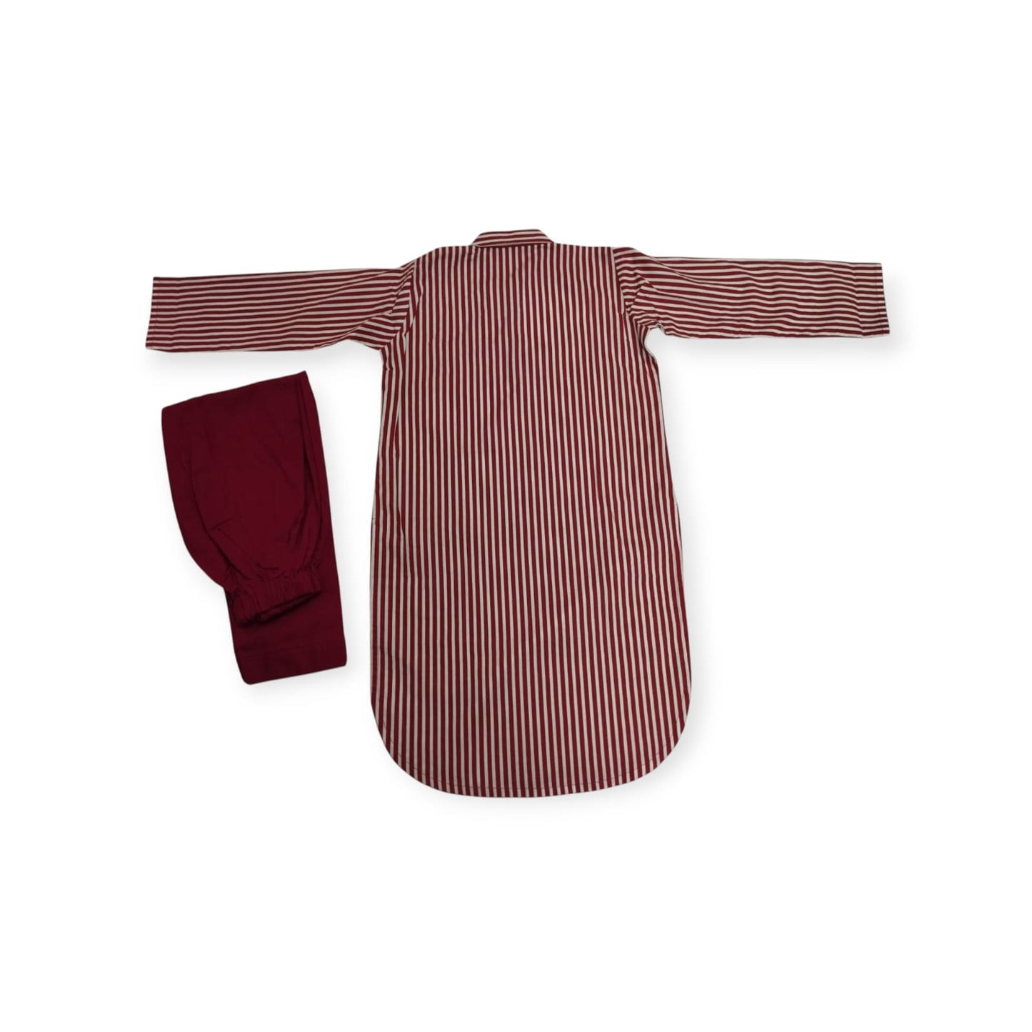 Festive Stripes Kurta Shalwar (red)